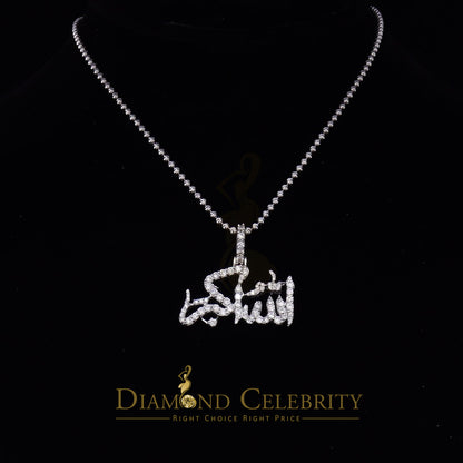 Diamondcelebritees  White 925 Sterling Silver with Allah-hu-Akbar Pendant 5.70ct Moissanite