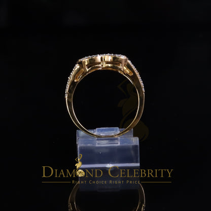 DiamondCelebritees 925 Moissanite Mom Yellow Heart Child feet 1.00ct VVS D Silver Ring Size 8 Women