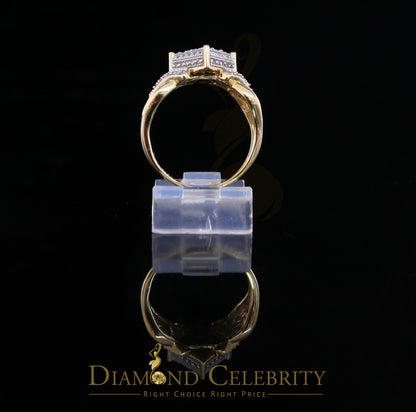 DiamondCelebritees Yellow 925 Silver 0.50 CT Real Diamond Engagement Womens Square Ring Size 7