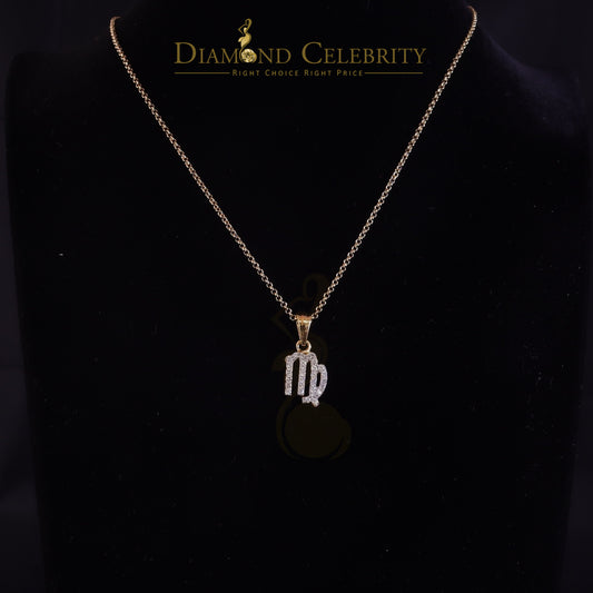 DiamondCelebritees 0.68ct Cubic Zirconia Silver Yellow VIRGO SEPTEMBER Month Pendant Men & Women