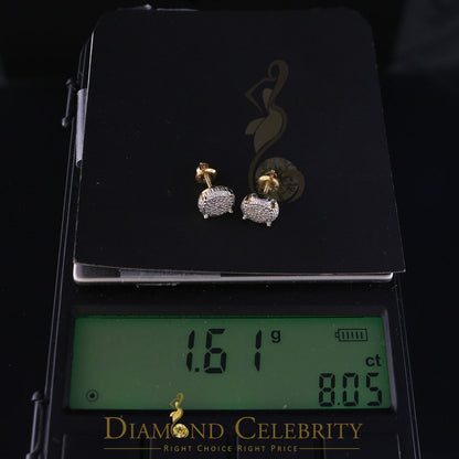 DiamondCelebritees 925 Sterling Silver 0.10ct Diamond For Women's & Men's Yellow Stud Round Earring