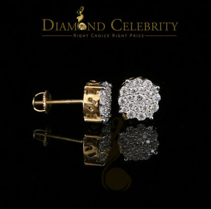 DiamondCelebritees  925 Sterling Yellow Silver 1.22ct Cubic Zirconia Round Women's Stud Earrings