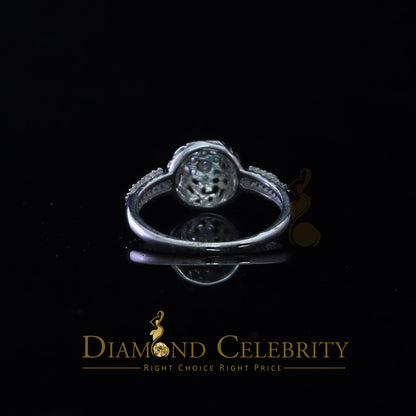 DiamondCelebritees Cubic Zirconia 925 Sterling White Silver Round Engagement Women's Ring Size 7