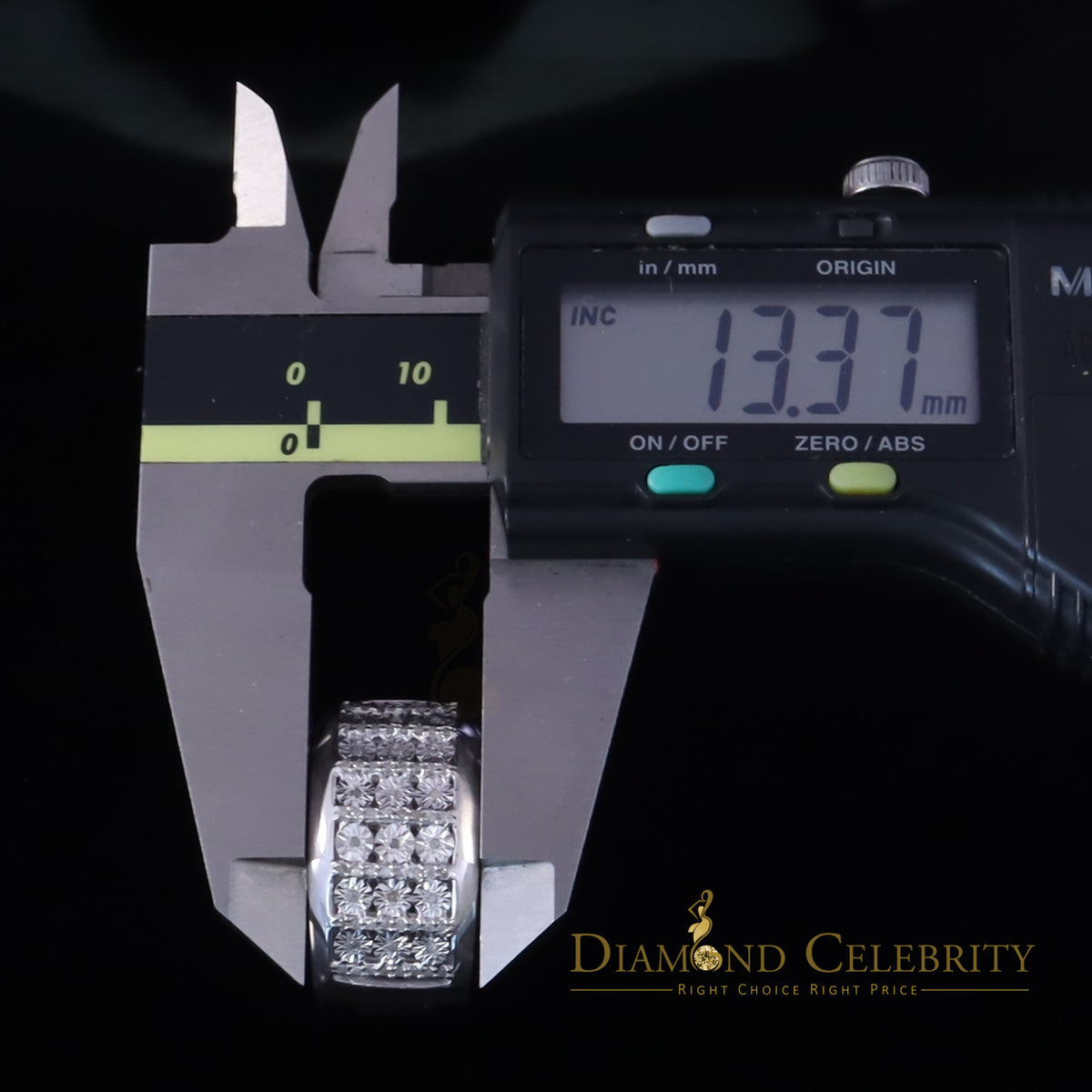 DiamondCelebritees Mirage Set Real 0.30ct Diamond 925 White Silver Wedding Band Men's Ring Size 11
