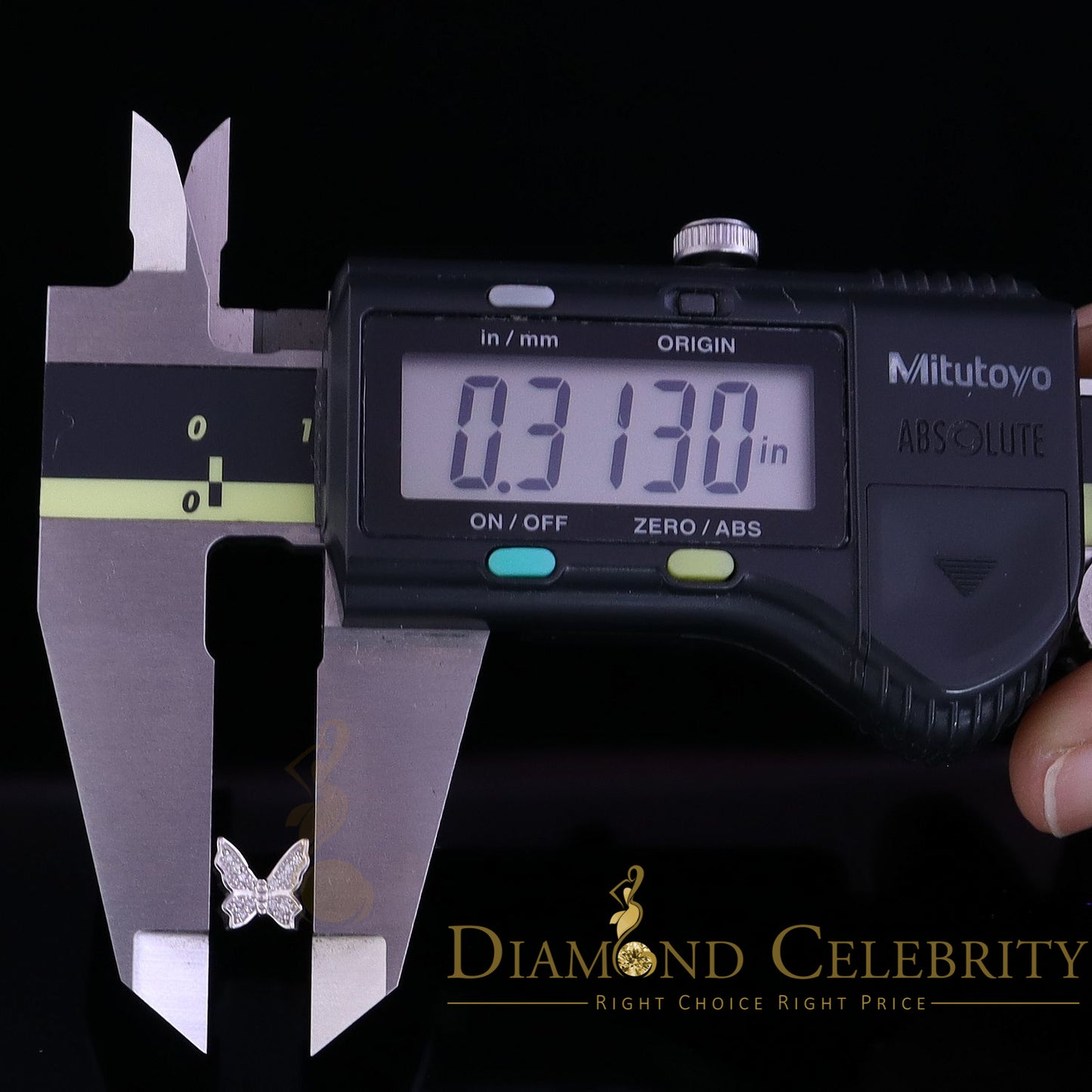 DiamondCelebritees  Women's 0.17ct Cubic Zirconia Butterfly Stud Earrings White 925 Sterling Silver