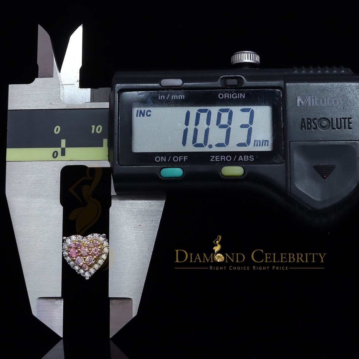 Diamondcelebritees Men's/Women's 925 Silver Yellow 1.00ct VVS 'D' Pink Moissanite 3D Heart Earrings