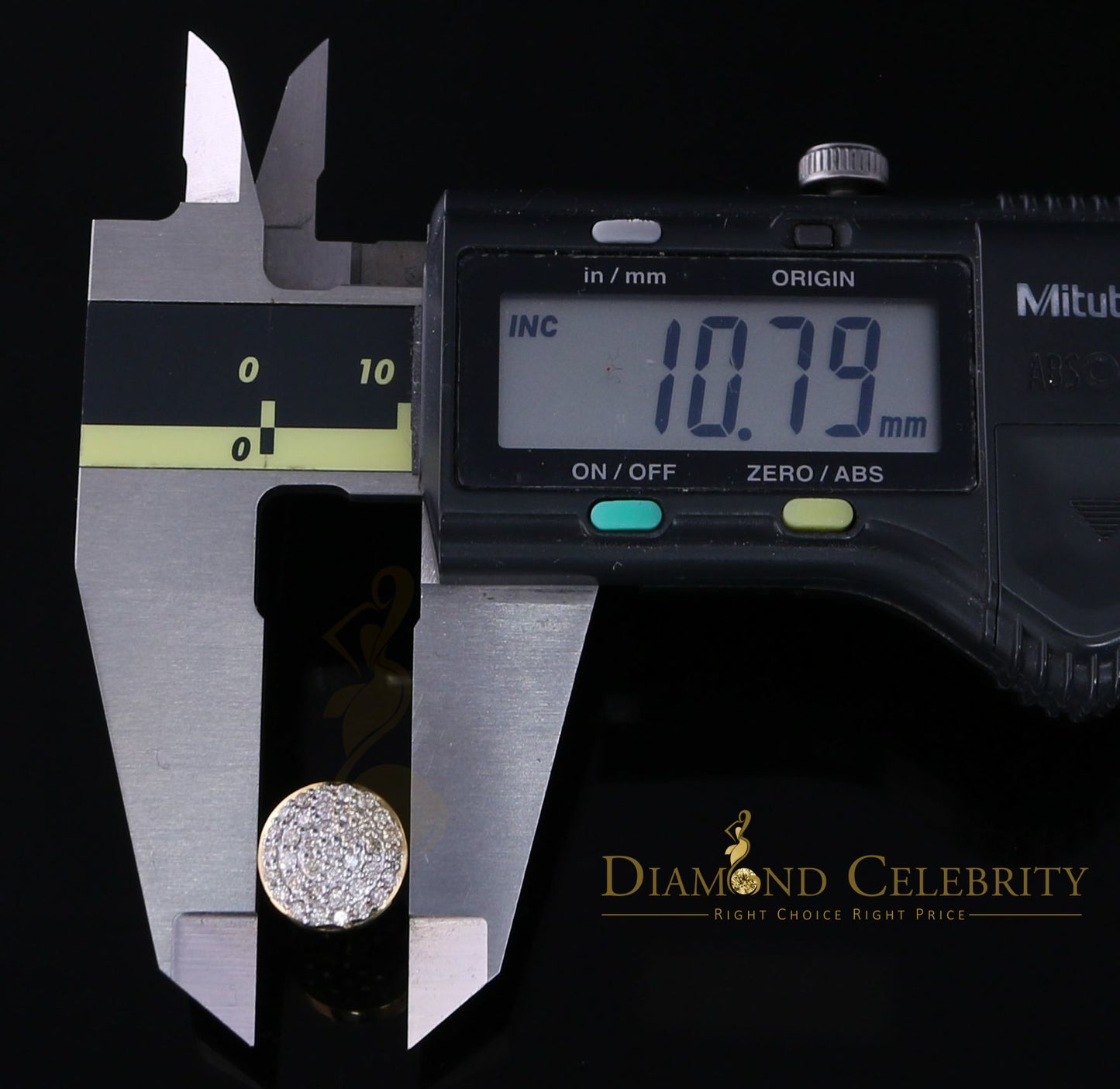 DiamondCelebritees 10K Real Yellow Gold Real Diamond 0.75CT Men's/Women's Stud Round Earring