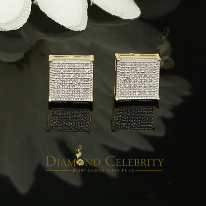 DiamondCelebritees 925 Sterling Silver 0.25ct Diamond Yellow Stud Men's/ Women's Earrings