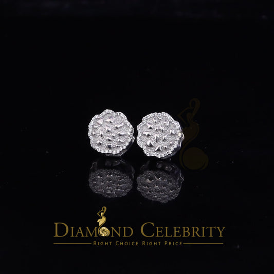 DiamondCelebritees  925 White Silver Nuggtte's 1.38ct Cubic Zirconia Hip Hop Women's Flower Earrings