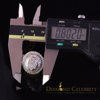 DiamondCelebritees White 925 Silver Rhodium Plated 6.48ct Cubic Zirconia Cocktail Womens Ring SZ 9