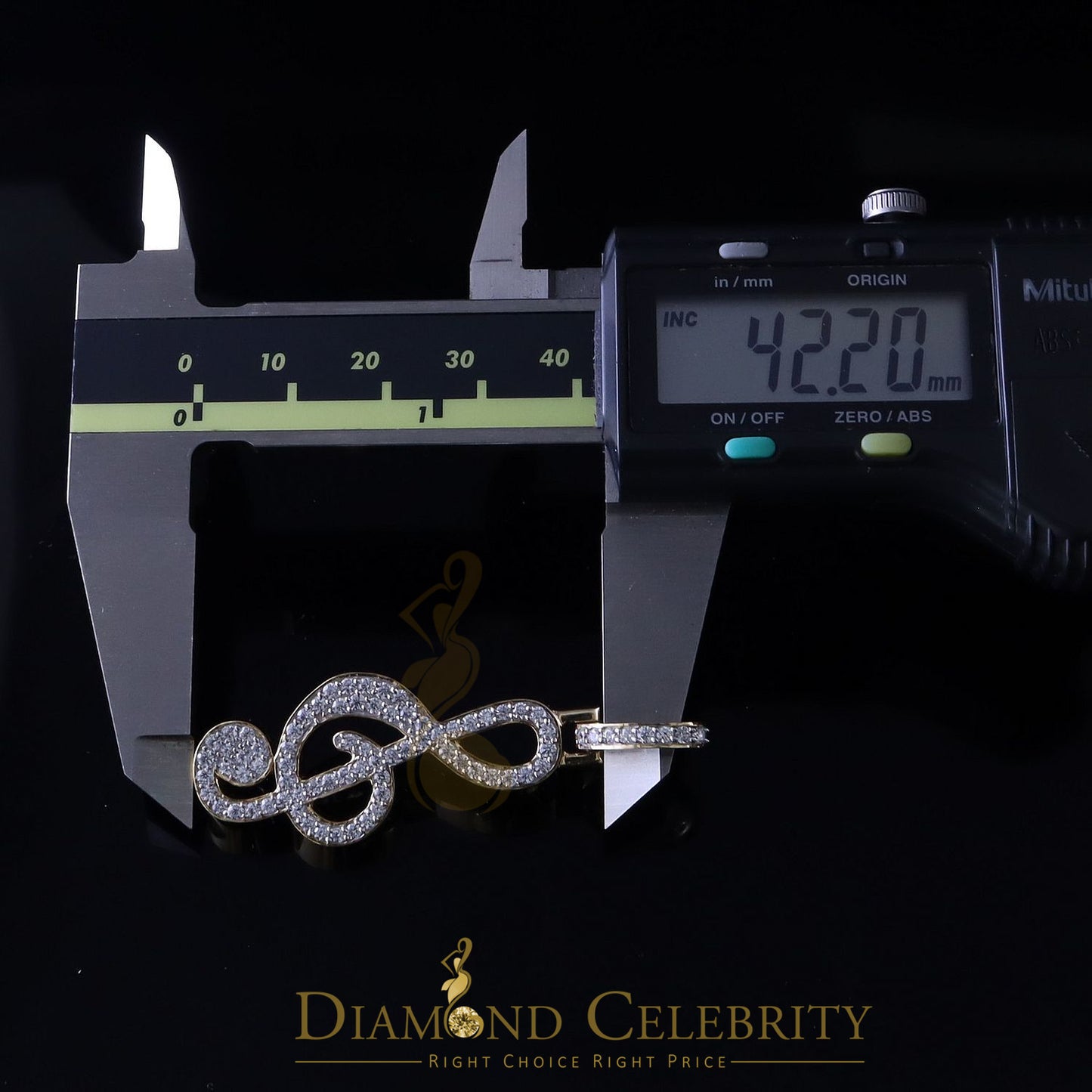 DiamondCelebritees Promise 925 Yellow Sterling Silver MUSIC SIGN Pendant with 2.34ct Cubic Zirconia