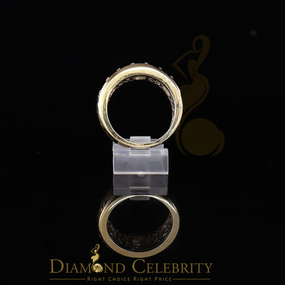 DiamondCelebritees 925 Sterling Yellow Silver With Cubic Zirconia 3.0ct Ring Men's Band Sz 10.5