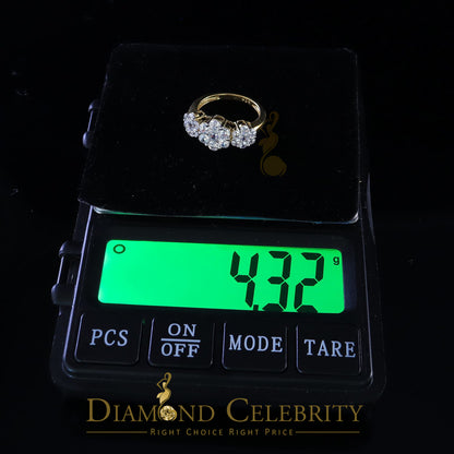 DiamondCelebritees 925Sterling Yellow Silver Floral-Shaped Cubic Zirconia 3.50ct Womens Ring SZ 7.5