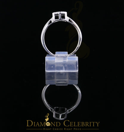 DiamondCelebritees 0.10CT Diamond 925 Sterling White Silver Round Engagement Womens Ring Size 7