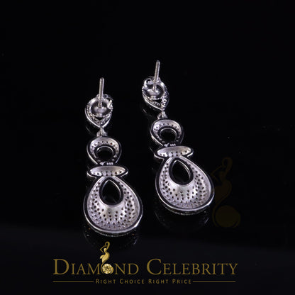 DiamondCelebritees  Men's White Gold Hip Hop Iced Round dangling 925 Sterling Silver Earrings