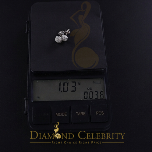 DiamondCelebritees 0.25ct Diamond 925 Silver White For Men's / Womens Round Earrings