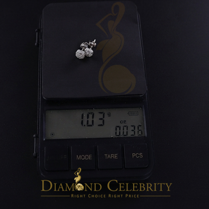 DiamondCelebritees 0.25ct Diamond 925 Silver White For Men's / Womens Round Earrings