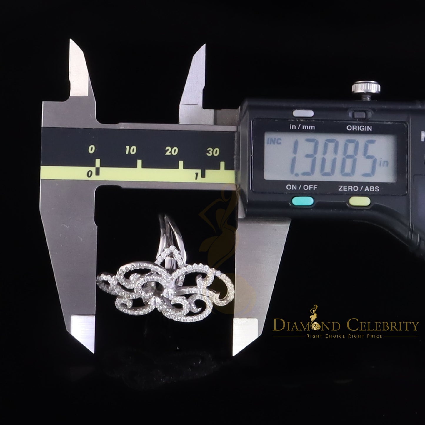 DiamondCelebritees 2.50 ct Cubic Zirconia 925 White Silver Cocktail Flower Womens Ring Size 8.5