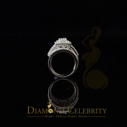 DiamondCelebritees 925 Sterling White Silver Square 5.0ct Cubic Zirconia Bridal Womens Ring Size 8
