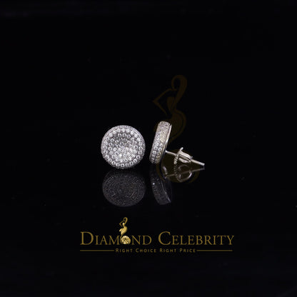 DiamondCelebritees  925 Sterling White Silver 2.50ct Cubic Zirconia Round Screw Back Stud Earrings