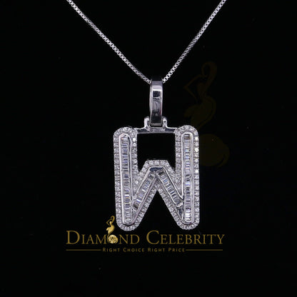 DiamondCelebritees White Bugutte Initial All Alphabet Sterling Silver Pendant with Cubic Zirconia