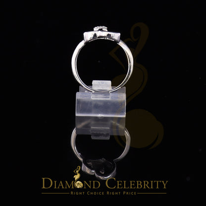 DiamondCelebritees 925 Sterling White Silver 0.10ct Cubic Zirconia Love Heart Women's Ring Size 7