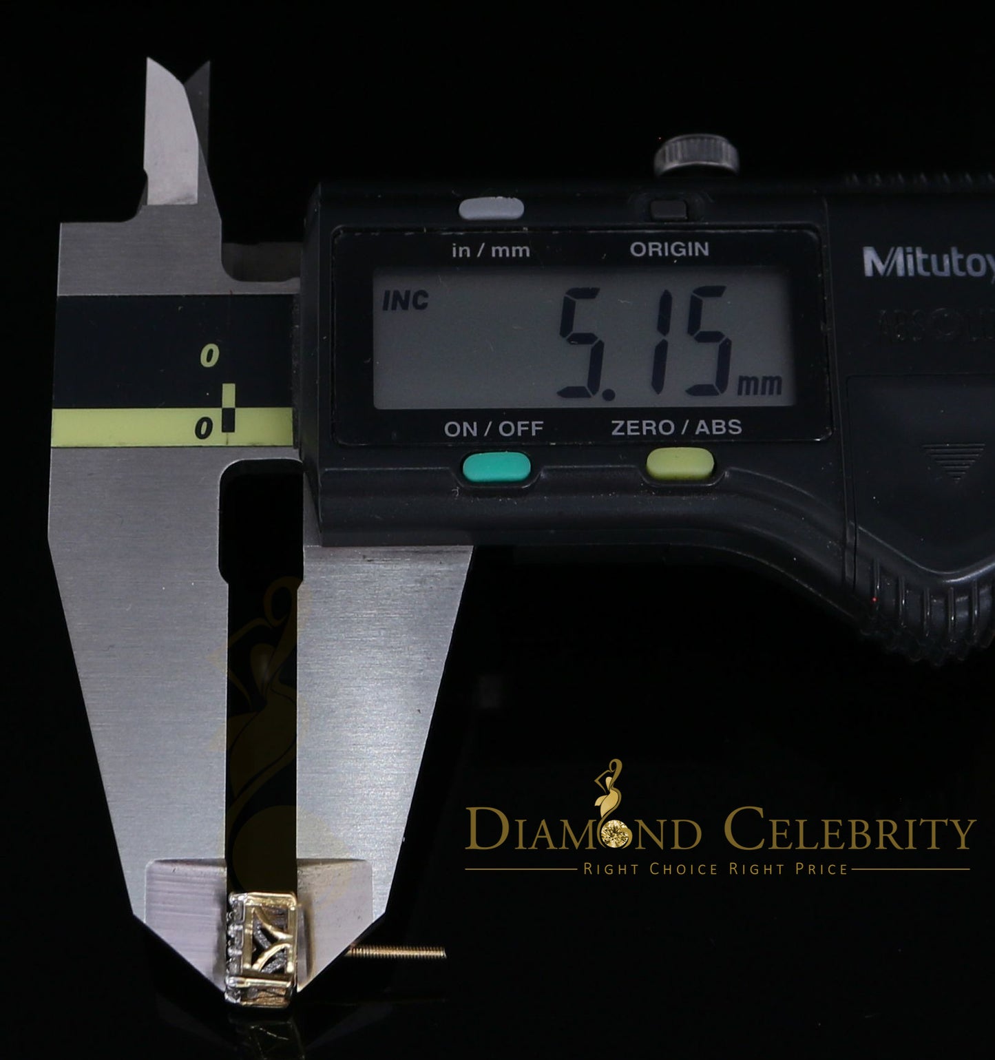 DiamondCelebritees 10K Real Yellow Gold Real Diamond 0.75CT Men's/Women's Stud Square Earring