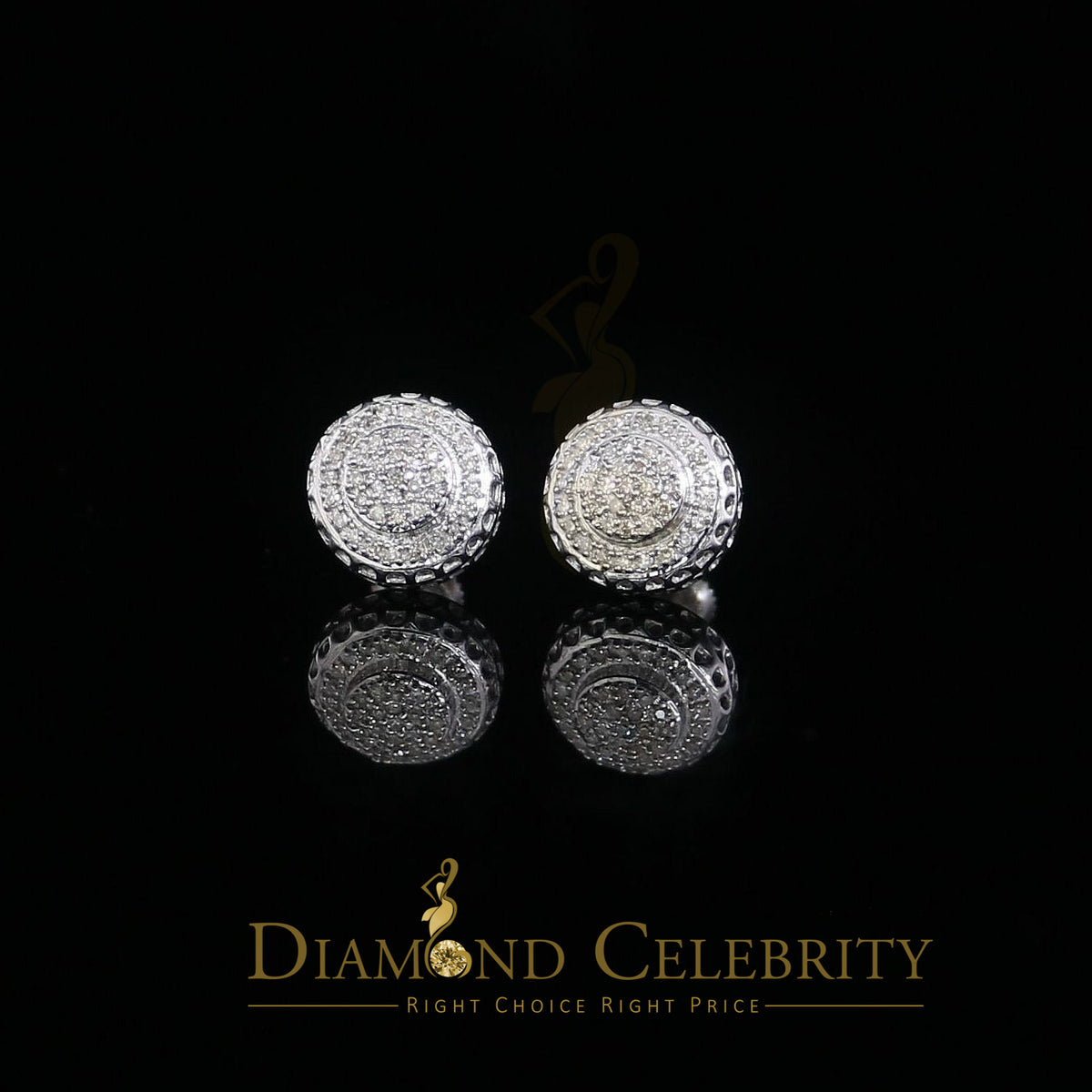 DiamondCelebritees 925 Sterling Silver 0.20ct Diamond For Women's/ Men's White Stud Round Earrings