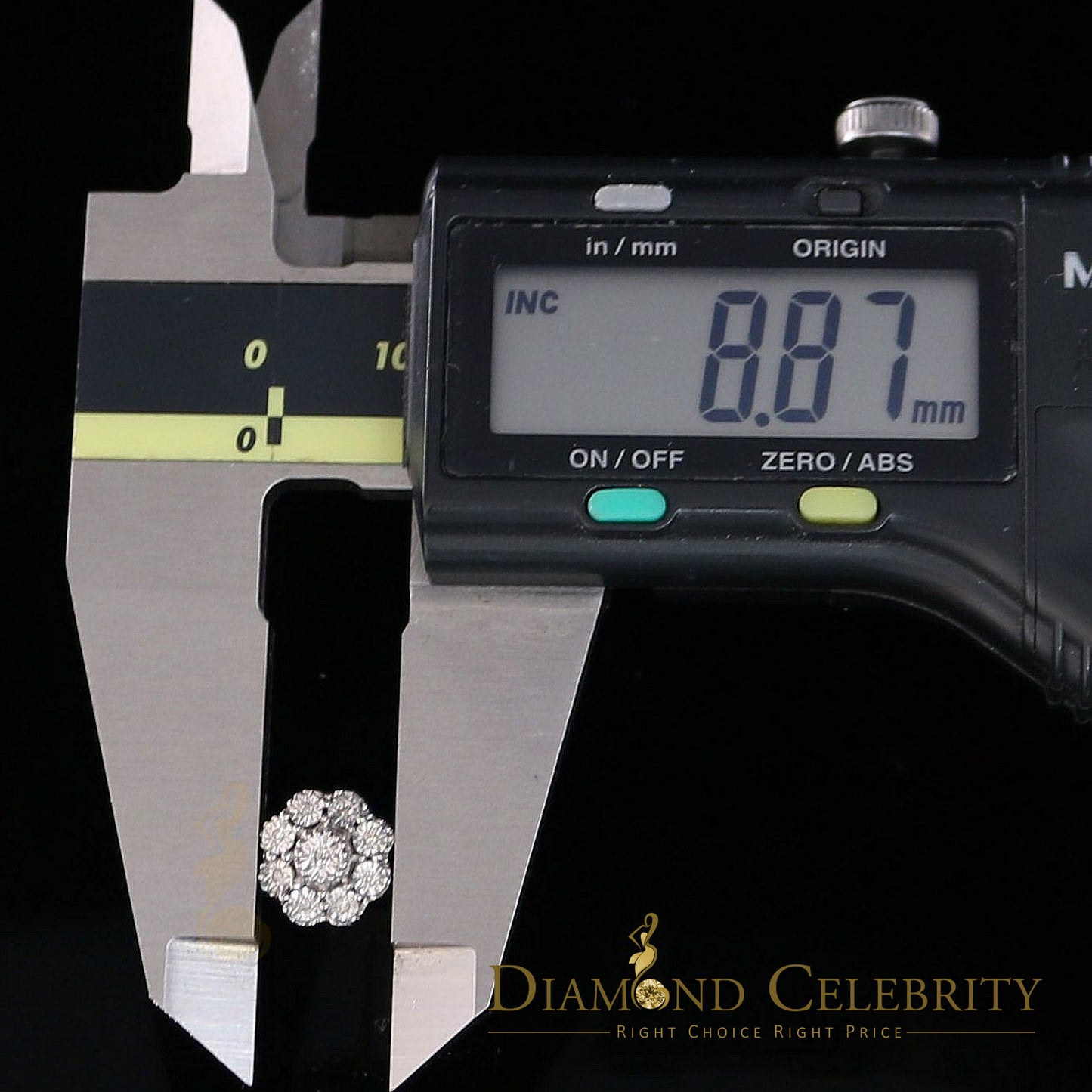 DiamondCelebritees 0.07 ct Diamond 925 Sterling Silver White Floral Earrings For Men's & Women's