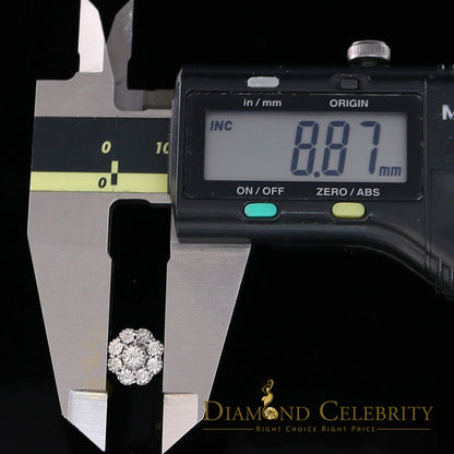 DiamondCelebritees 0.07 ct Diamond 925 Sterling Silver White Floral Earrings For Men's & Women's