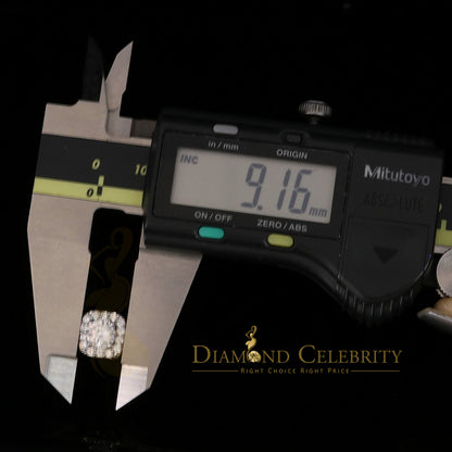 DiamondCelebritees  3.8ct Cubic Zirconia 925 Yellow Silver Women's & Men's Hip Hop Square Earrings