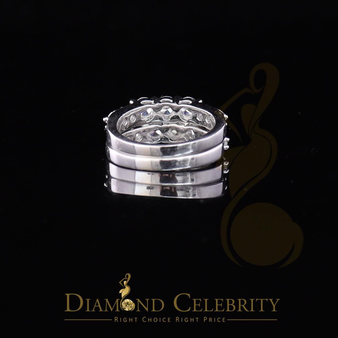 DiamondCelebritees 4.82ct White Cubic Zirconia 925 Sterling Silver Bridal Fashion Womens Ring SZ 7