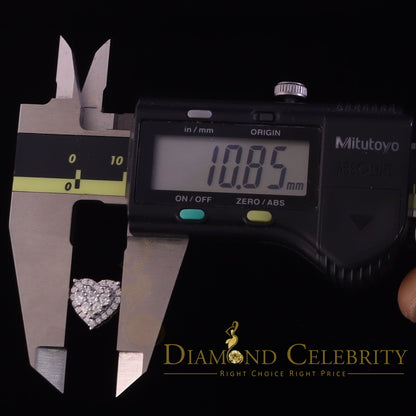 DiamondCelebritees Genuine 1.10ct Vvs 'D' Color Moissanite Heart Earring 10k Real Yellow Gold