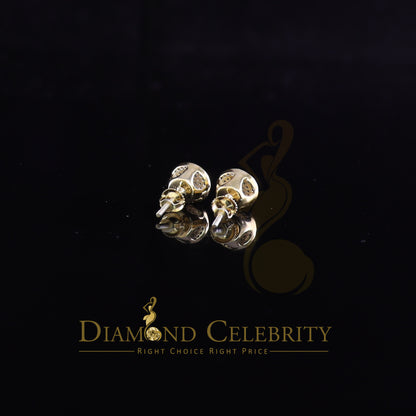 DiamondCelebritees 925 Sterling Silver Yellow 0.25ct Diamond For Men's/Women's Stud Round Earrings