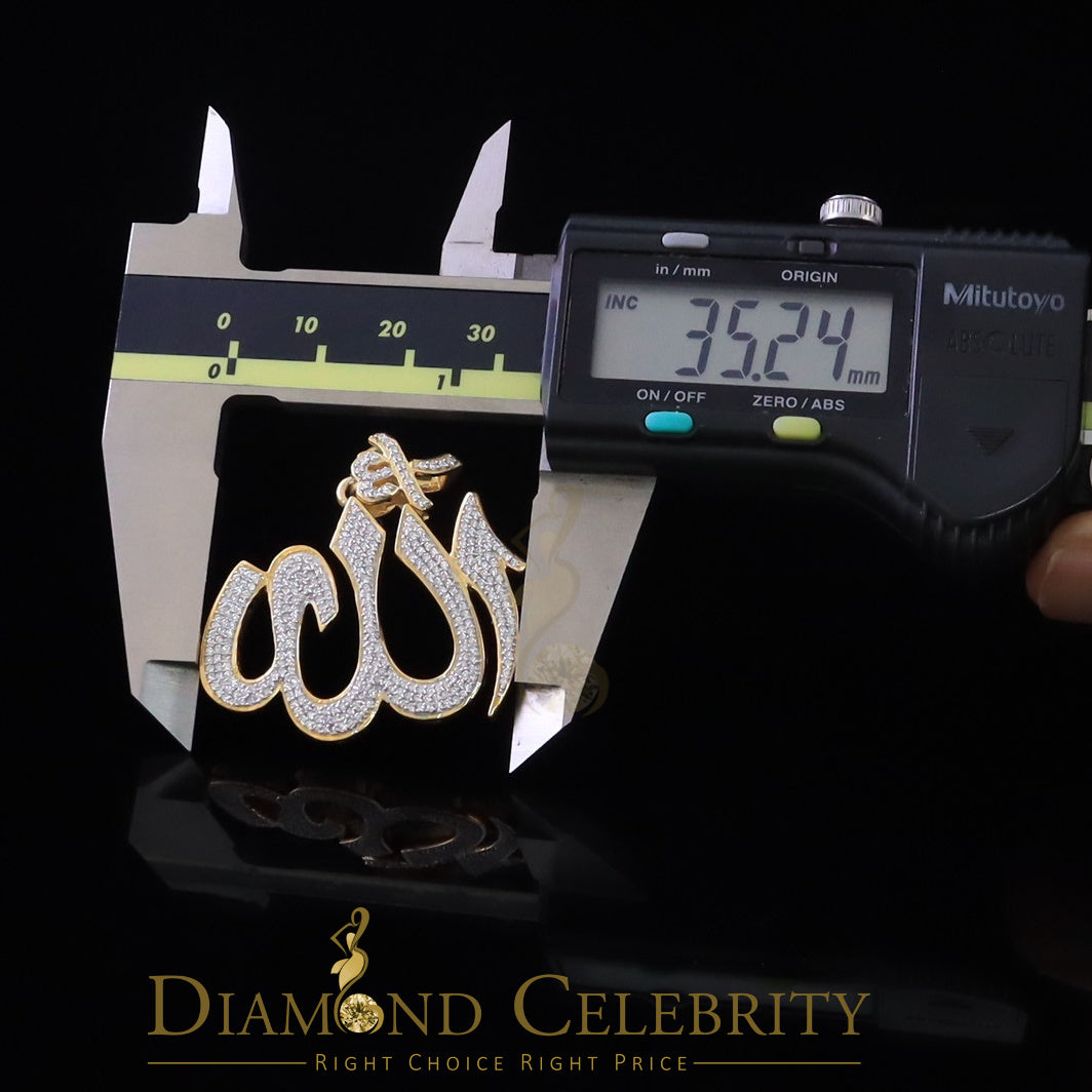 DiamondCelebritees Promising Yellow Sterling Silver Allah Shape Pendant with 2.77ct Cubicn Zirconia