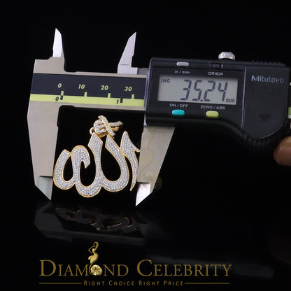 DiamondCelebritees Promising Yellow Sterling Silver Allah Shape Pendant with 2.77ct Cubicn Zirconia
