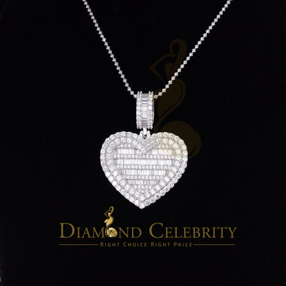 DiamondCelebritees Sterling Silver Beautiful 15.74ct Cubic Zirconia Pendant White Heart Shape