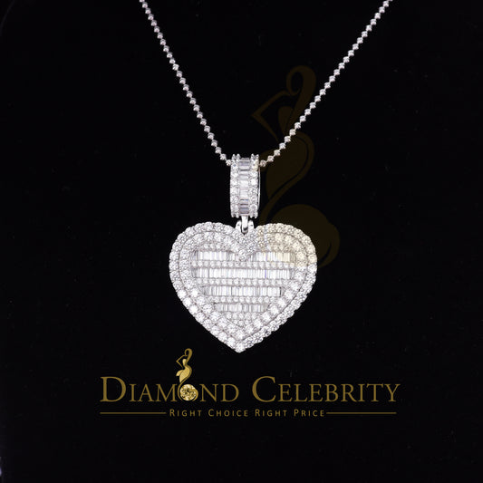 DiamondCelebritees Sterling Silver Beautiful 15.74ct Cubic Zirconia Pendant White Heart Shape