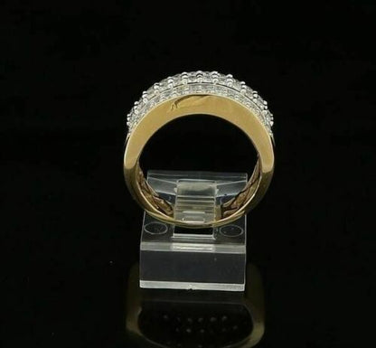 DiamondCelebritees 925 Sterling Yellow Silver 6.00ct Cubic Zirconia Round For Men's Ring Size 8