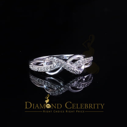 DiamondCelebritees 0.15ct Diamond 925 Sterling Silver Round White Infinity Rings Size 06 For Womens