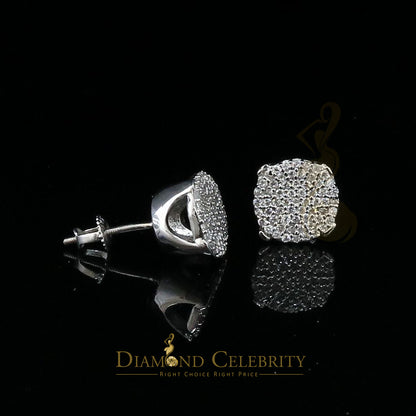 DiamondCelebritees  White 925 Silver 0.90ct Cubic Zirconia Women's & Men's Hip Hop Round Earrings