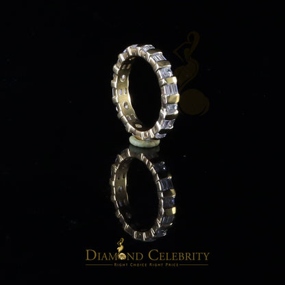 DiamondCelebritees 925 Sterling Yellow Silver 3.12ct Cubic Zirconia Eternity Women's Ring Size 8