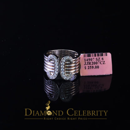 DiamondCelebritees 2.00ct Cubic Zirconia Sterling White Silver Engagement Women's Ring Size 8