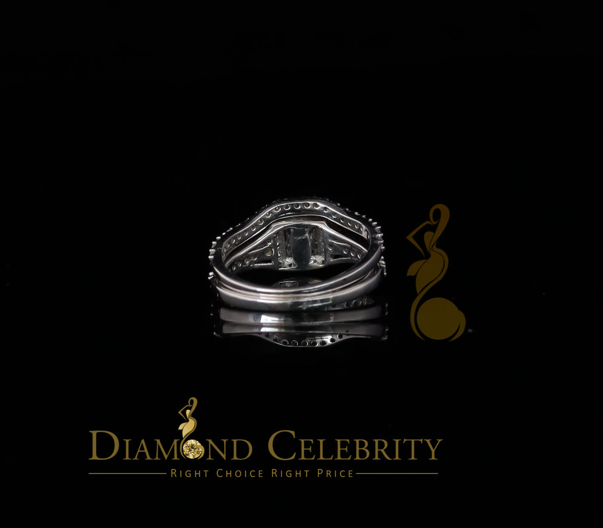 DiamondCelebritees 925 Sterling Yellow Silver 1.68ct Cubic Zirconia Square Ring Bridal Ring Size7
