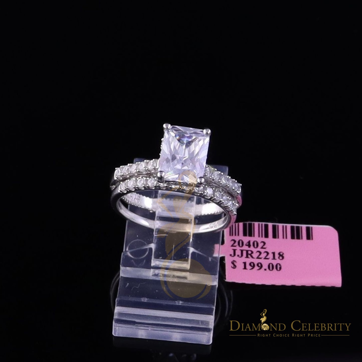 DiamondCelebritees 4.71ct White Cubic Zirconia 925 Sterling Silver Bridal Fashion Womens Ring SZ 7