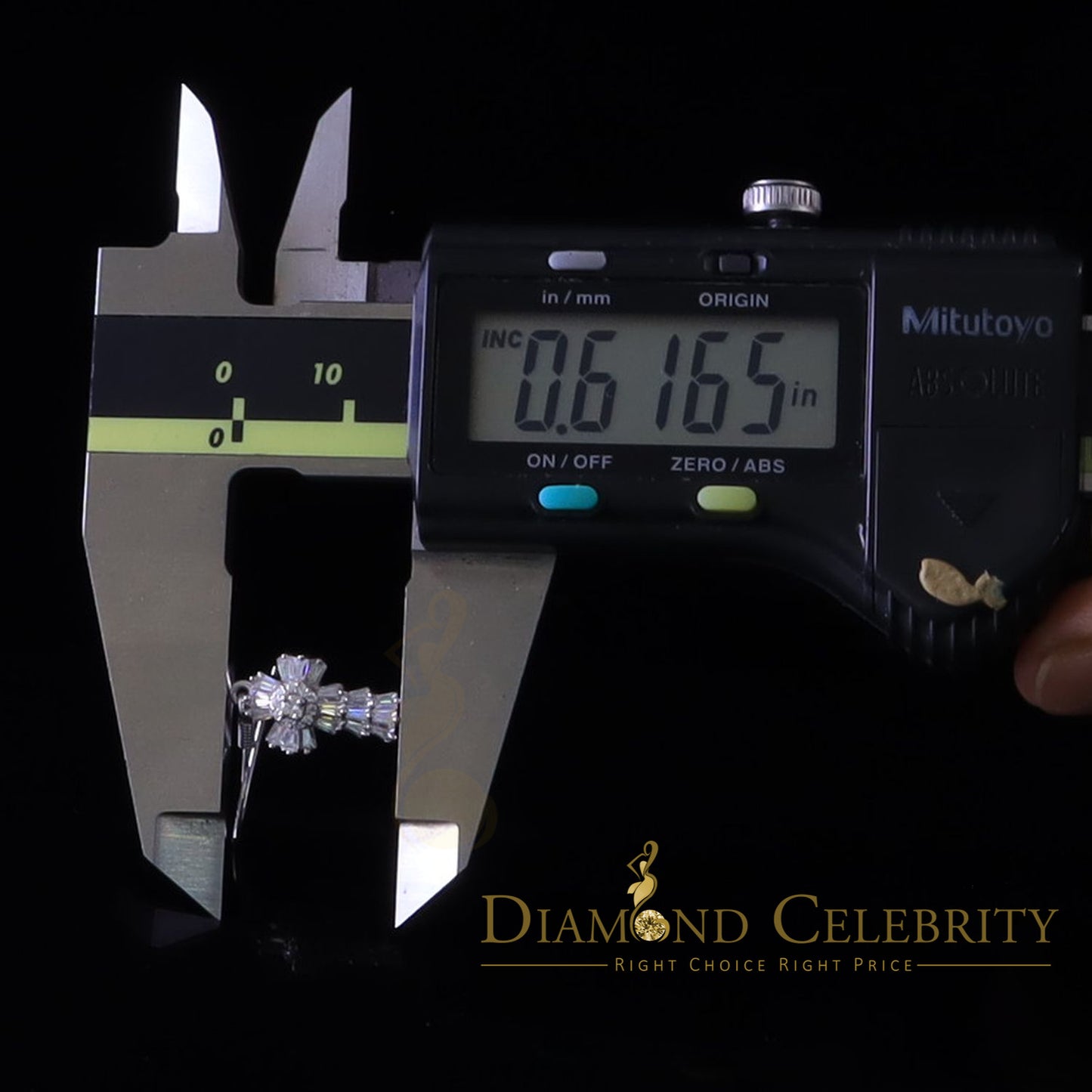 Diamondcelebritees 1.00ct Moissanite White 925 Silver Women's Dangling Cross Fish Hook Earrings