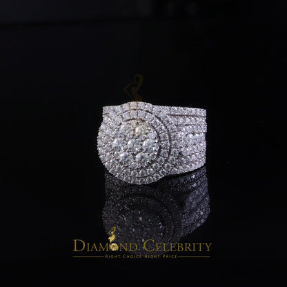 DiamondCelebritees 925 Silver Moissanite Cluster Stone Shape White 4.00ct VVS 'D' Rings SZ 8 Men's