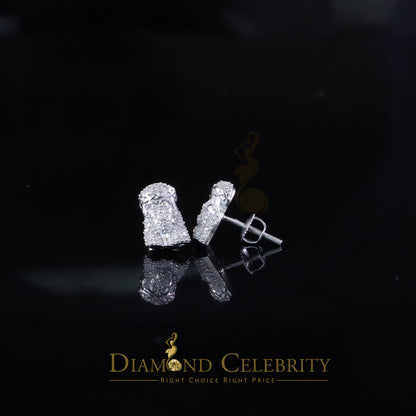 DiamondCelebritees Small 0.25ct Diamond 925 Silver White 6.50MM Men's & Women Jesus Stud Earring
