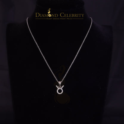 DiamondCelebritees 0.65ct Cubic Zirconia Silver White TAURUS MAY Month Pendant for Men's & Women's
