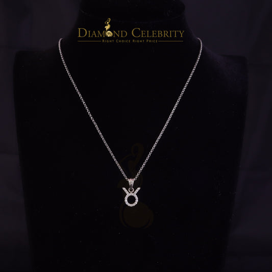 DiamondCelebritees 0.65ct Cubic Zirconia Silver White TAURUS MAY Month Pendant for Men's & Women's